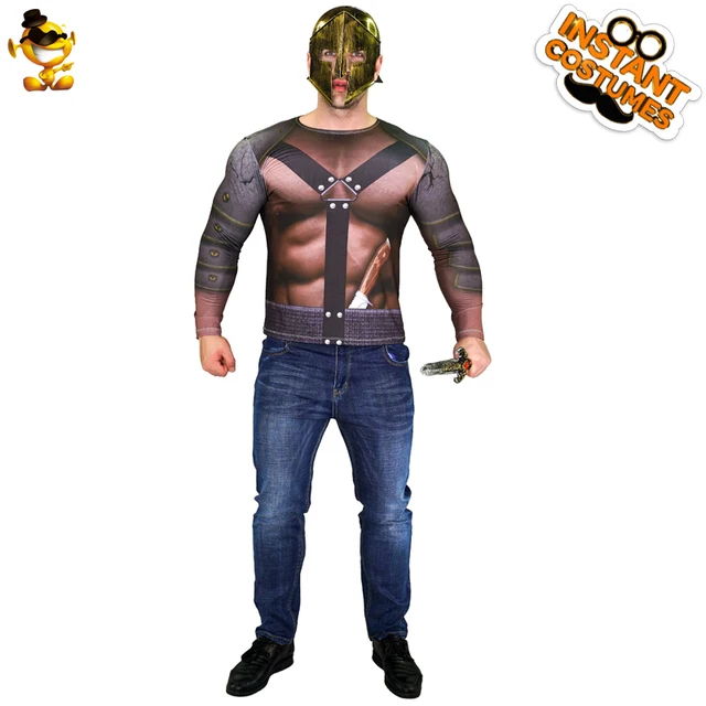 Adult Men S 3d Digital Printing T Shirt Gladiator Roman Long Sleeve T Shirt Fancy Dress For Party Role Play Gladiator Costumes Fancy Dress Dress Fancydress For Adult Aliexpress