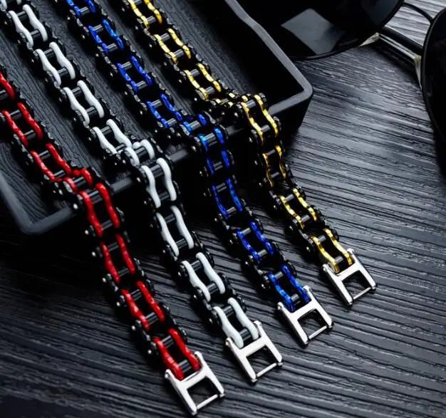 54 г Вес из нержавеющей стали модный браслет для мотоцикла с цепочкой женские мужские браслеты для мальчиков цвет выбрать 11 мм 8,66 ''N 1029