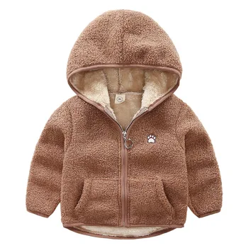 

Boys Warm Winter Coat Thickened Faux Fur Fashion Regular Hooded Jacket Coat for Girl Outerwear Girls Clothes 1-7 Year Old D08131
