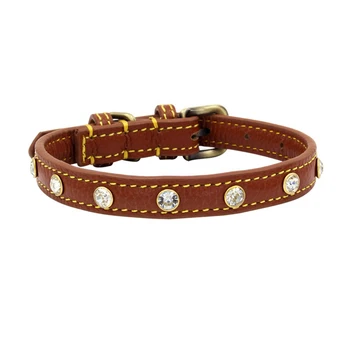 

1PC Genuine Leather Dog Collar Durable Vintage Heavy-duty Rustproof Double D-Ring Pet Collar For Medium Large Dogs HOT