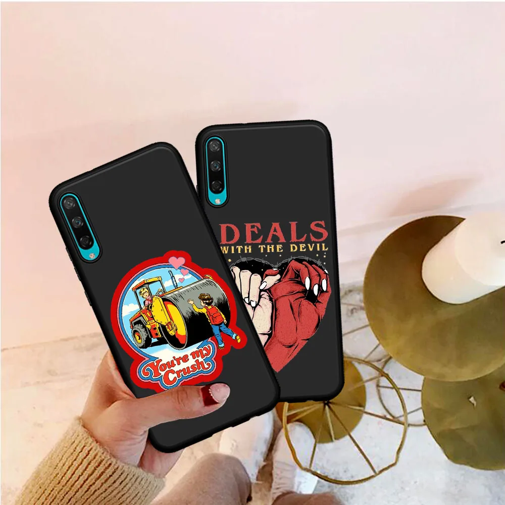 

Soft Phone Case for Coque Huawei Honor 8A 8S 8X 9Lite 9X 20Pro 20i V20 Funny Halloween Satan Vintage Let's Summon Demons Case