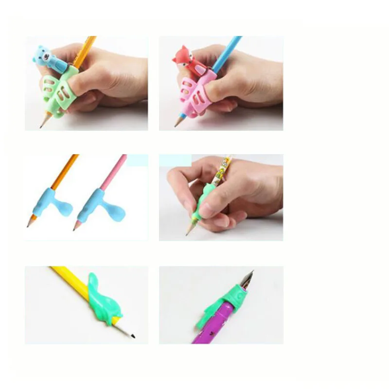 16 Various Silicone Pen Holder Beginner Writing Tools Baby Posture Correction Set Office Gift Stationery with Pen Box