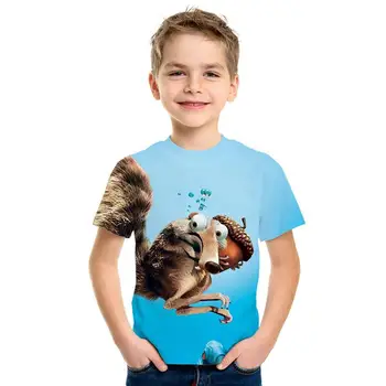 

Fashion Boys Girls ice age 3 d printing T-Shirts Children Kids Cartoon Print T shirts Baby Child Tops Clothing Tee 4-14 age