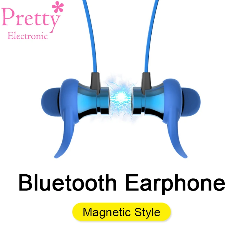 

Metal Magnetic Switch Bluetooth Earphone Sports 5.0 Wireless Bass Put TF Card With Microphone Earphones For Mobile Phone