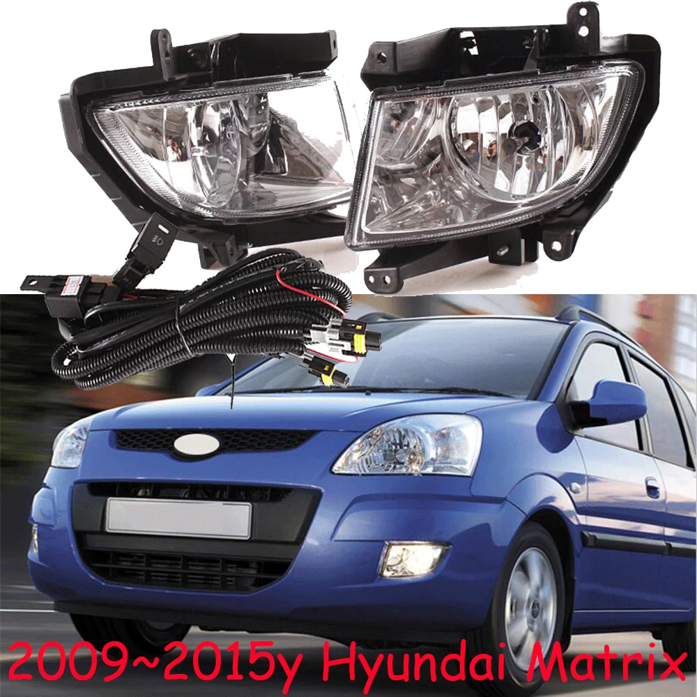 

1set car bumper headlight for Hyundai Matrix fog light 2009~2015y halogen bulb 4300K Wire of hanress Headlamp Matrix fog lamp