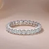 CC de 925 anillos de plata para las mujeres, anillo de Zirconia cúbica de oro blanco de novia casamiento compromiso joyas bisutería moda mujer CC1565 ► Foto 2/6