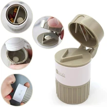 4 In 1 Portable Pill Crusher Medicine Parting Travel Case Pill Cutter Separator For Tablets Storage Milling Container Drug Divid