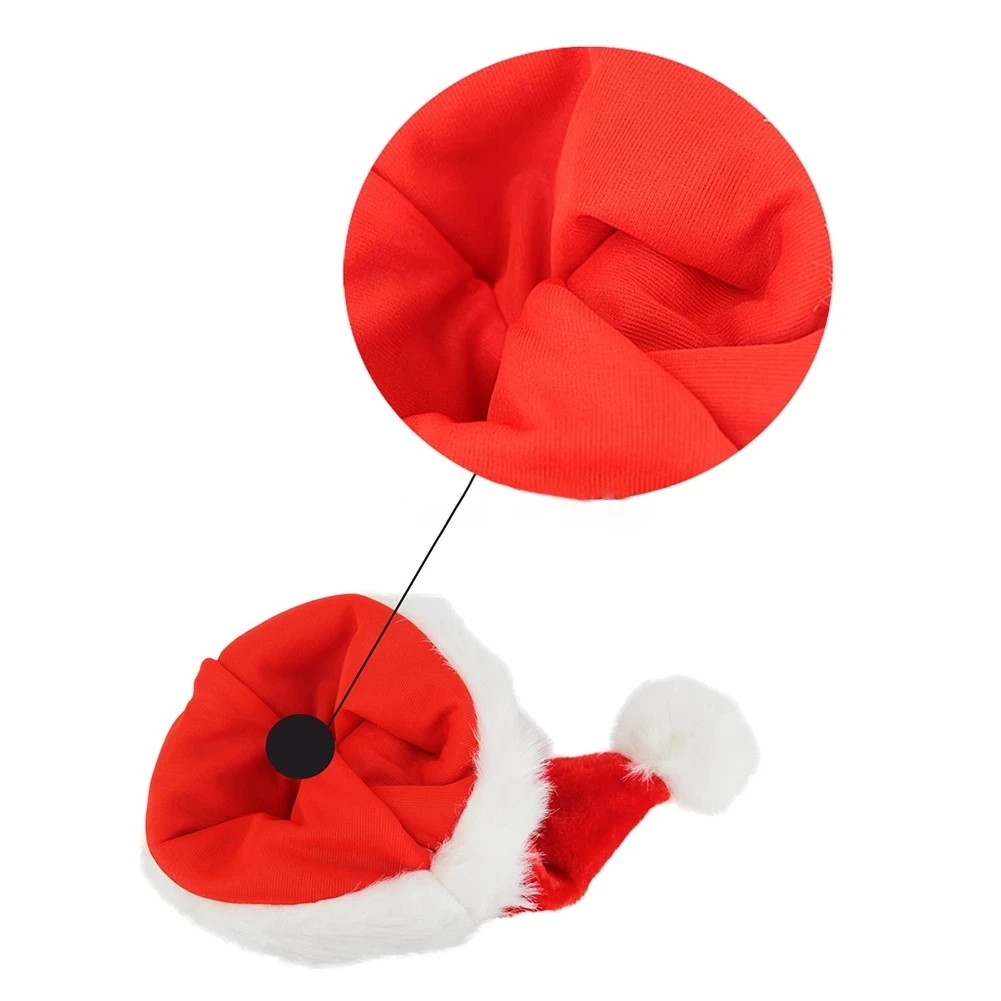Adult Child New Year's Plush Christmas Hat with Lining Thickened Long Scarf Style Santa Hat Holiday Decoration Christmas Gift