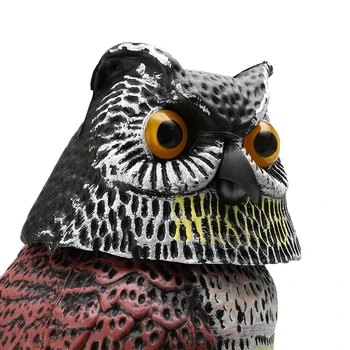 

Realistic Plastic Bird Scarer Rotating Head Owl Decoy Protection Repellent Bird Pest Control Scarecrow Yard Garden Decoration