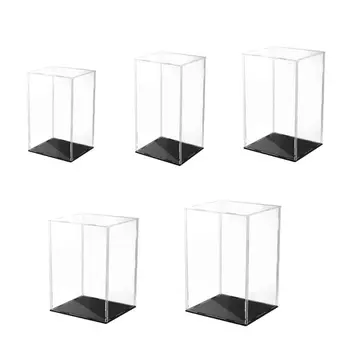 

1 Pc Clear Acrylic Display Case Black Base Dustproof Protection Model Toy Show Box