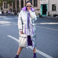 FTLZZ, новинка, зимняя куртка, женская, белая, утиный пух, парки, женский, стоячий воротник, утолщенное, теплое пальто, серебристый, черный, зимний пуховик, верхняя одежда