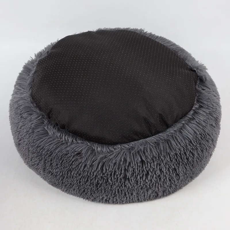  Long Plush Cat Bed House Soft Pet Dog Bed Round Cats Nest Winter Warm Sleeping Cushion Puppy Mat Po