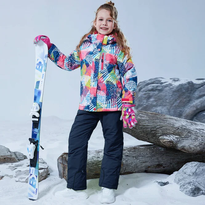 Kids Ski Suit Waterproof Warm Snow Jacket and Pants Thicken Winter Ski Snowsuit for Boys Skiing Snowboarding Outdoors
