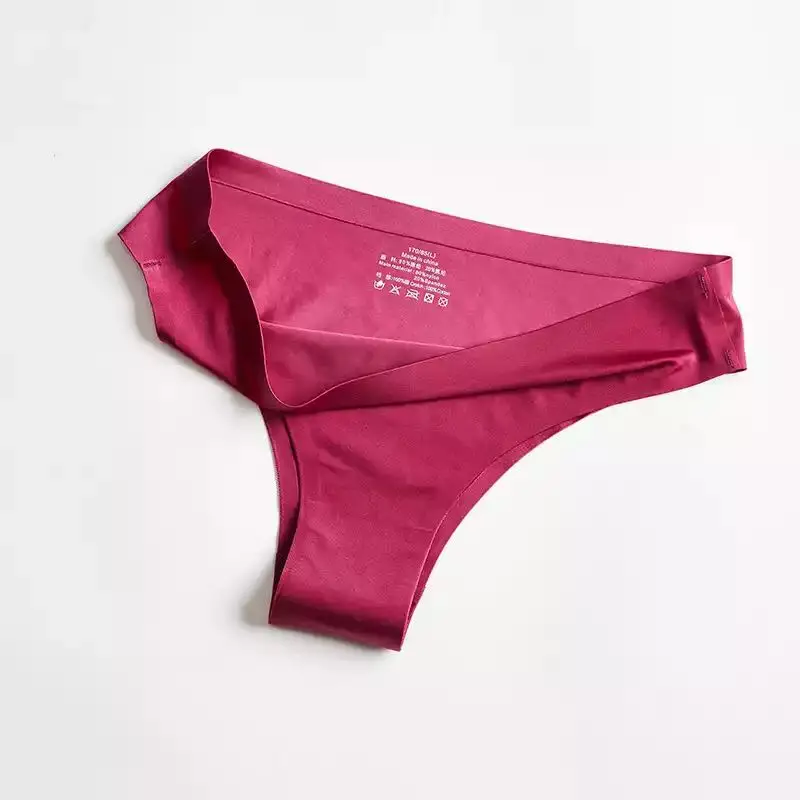 Fuchsia Бесшовные трусики женские трусы нейлоновые ультра-тонкие стринги с низкой посадкой нижнее белье шелковые трусы женское нижнее белье размера плюс - Цвет: Fuchsia