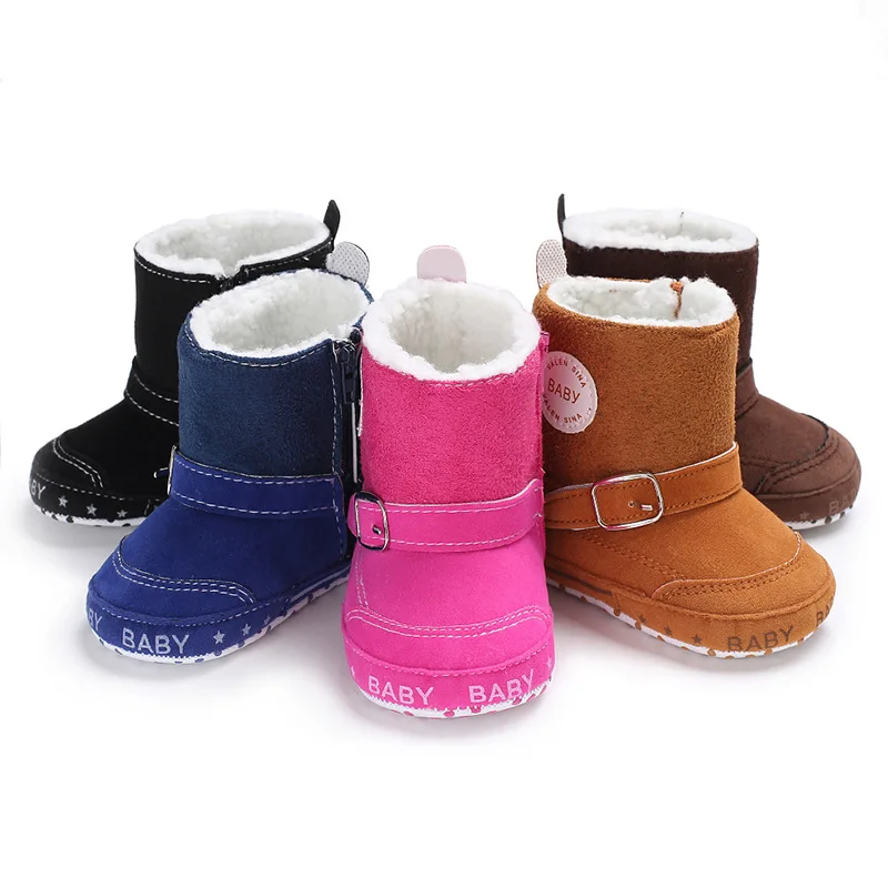 

Haiya Winter 0-1-Year-Old Men And Women Baby Top Grade plus Velvet Warm Snow Boots Soft-Sole Anti-slip Babies' Toddler Shoes