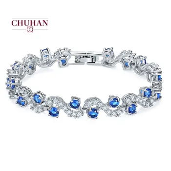 

CHUHAN Top Quality 925 Sterling Silver Bracelets For Women Wedding 2020 Fahsion Charm Bracelet With Rhinestones For Girls J77
