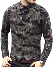 Men's Suit Vest Retro Slim Vest For Men Steampunk Waistcoat Wedding Groom Vest Western Denim Vest