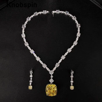 شراءKnobspin 100% 925 فضة الزفاف قلادة قلادة للنساء عالية الكربون الماس الذكرى موضة غرامة مجوهرات هدية