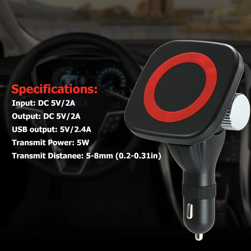 

Fast Wireless Vehicle Charger Stand Car Mount Phone Holder for iPhone X/8/8 Plus/Samsung Galaxy S8 LG and other QI Enabled