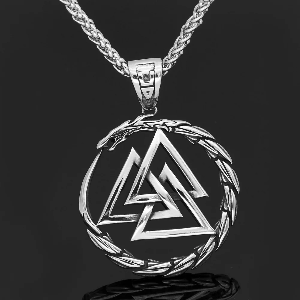 Мужская подвеска из нержавеющей стали Viking Valknut Amulet dragon|Ожерелья с подвеской| |