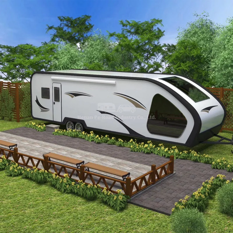 Large Size Fiberglass Light Travel Trailer Mobile Home Camping Rv