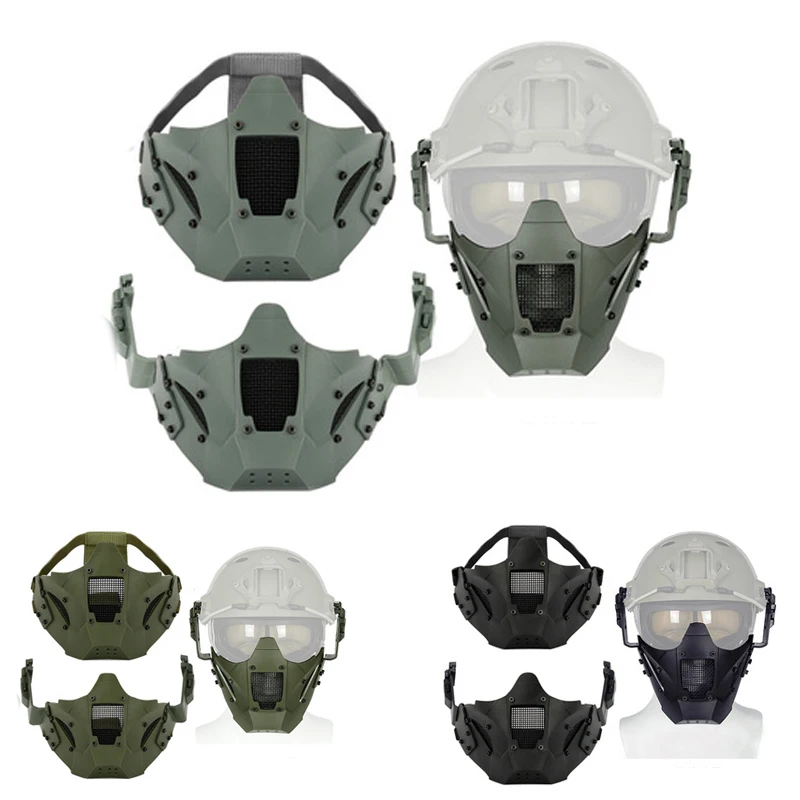 Hunting Tactical Military Mask Airsoft Paintball Outdoor Tactical Masks Shooting Half Face Protective Ca Game Hunting Masks