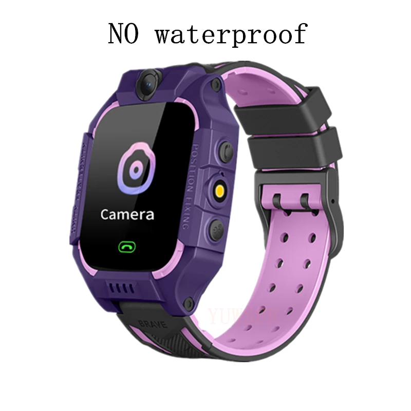 purple no waterproof Трекер Детские умные часы водонепроницаемые LBS позиционирование 1,4" сенсорный экран камера Фонарик IOS Android Дети Смарт часы Q19 - Цвет: purple no waterproof