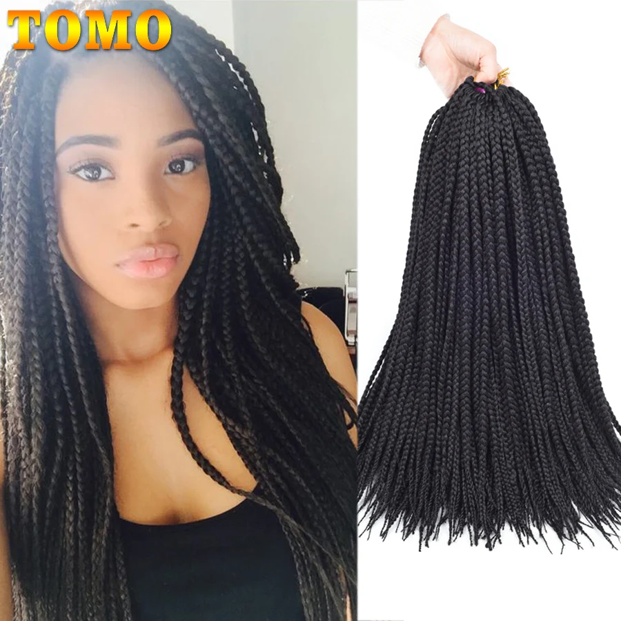 Tomo 14 18 22 Medium Box Braid Crochet Hair Extensions Synthetic Box Braid Crochet Hair Extensions