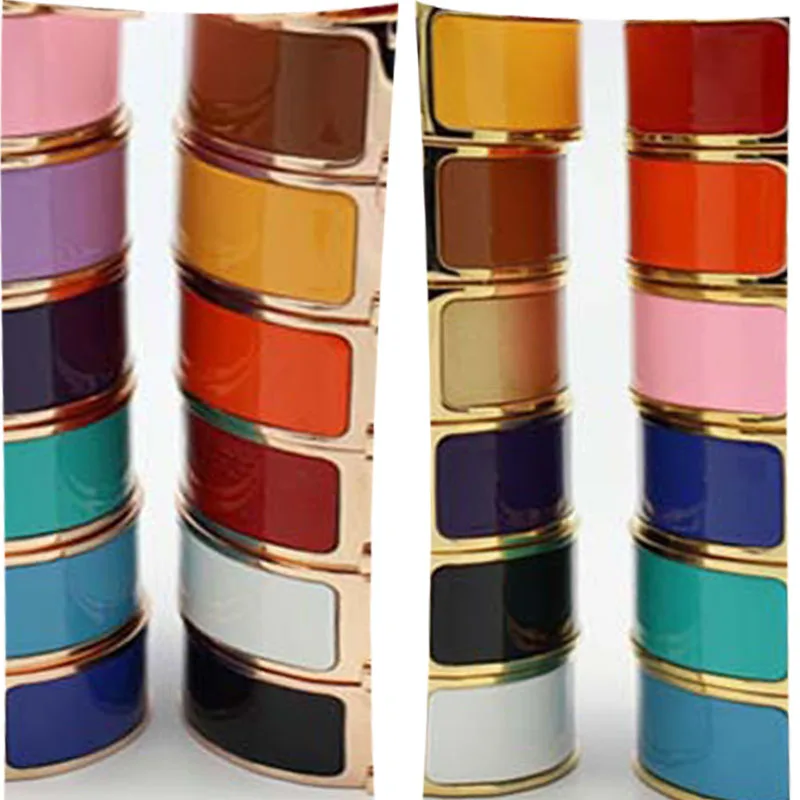 Роскошные ювелирные изделия 18 мм широкий женский Браслет-манжета H дизайнерский браслет из нержавеющей стали модные аксессуары из розового золота оптом