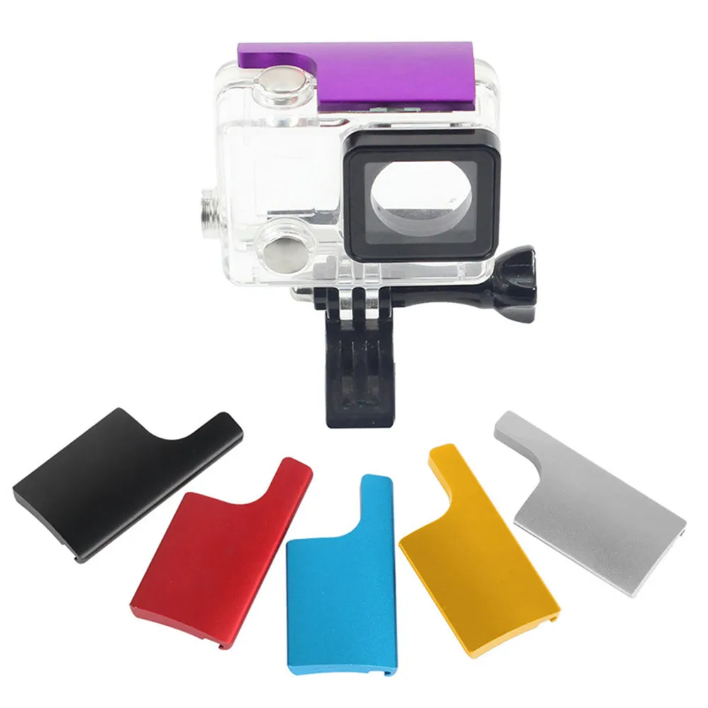 Алюминиевый Замок задняя Пряжка для Gopro аксессуары для GoPro Hero 4 3+ черный Серебряный Водонепроницаемый Чехол