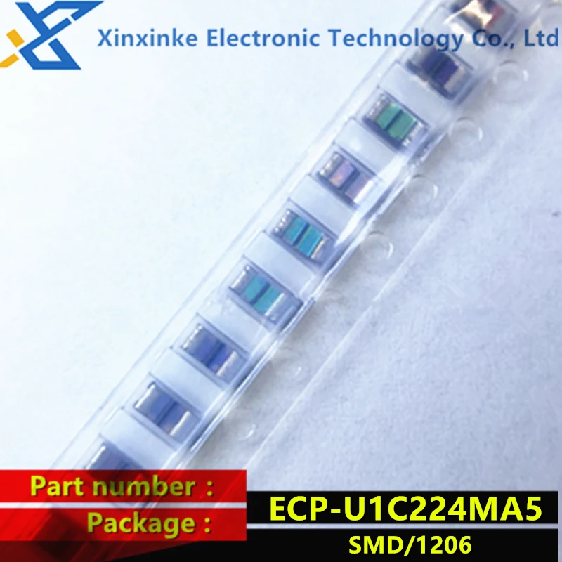 ECPU1C224MA5 metallized film capacitor Low ESR 0.22uF 16VDC 20% 1206 Acryllic Resin 220nF ECP-U1C224MA5 CBB polyester capacitor 10pcs ecwu1472jx5 metallized film capacitor 0 0047uf 100vdc 5% pen film 1206 4 7nf 4700pf ecw u1472jx5 cbb polyester capacitor