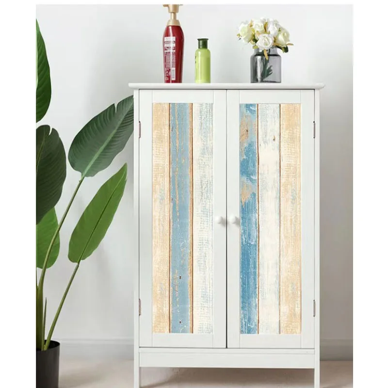 Rollo de papel tapiz de vinilo madera granulada, autoadhesivo, Retro, para cafetería, Bar y restaurante, decoración para sala de estar, papel de pared impermeable