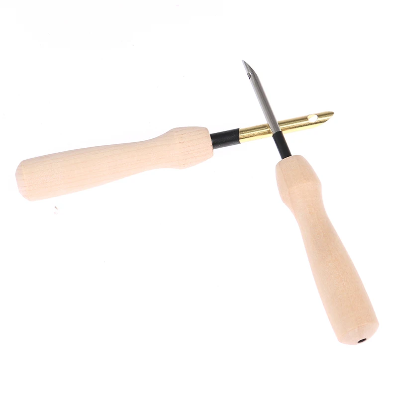 1PCS DIY Knitting Embroidery Pen Wooden Handle Weaving Sewing Felting Craft Punch Needle Threader Set Tool Accessorie | Дом и сад