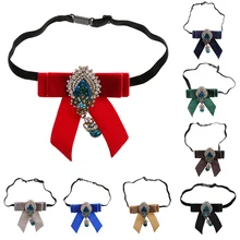 Мужской роскошный галстук-бабочка бархат кристалл драгоценность Свадебный галстук классический галстук