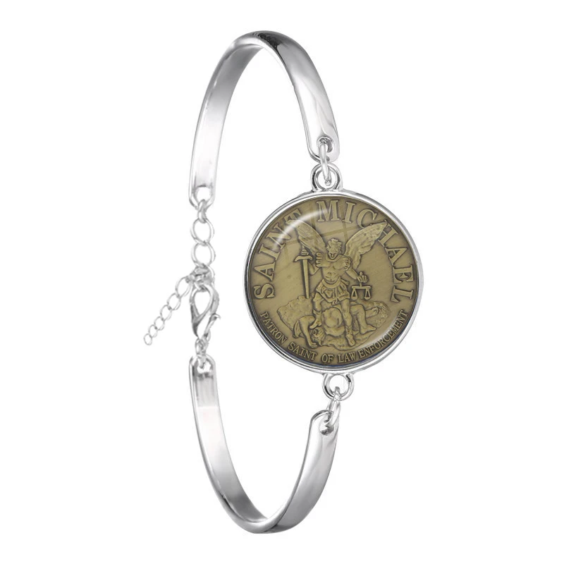 Bracelet Archange Saint Michel, Protection du Bouclier, Breloque Orhodox Russe, Bijoux pour Saint Cadeau