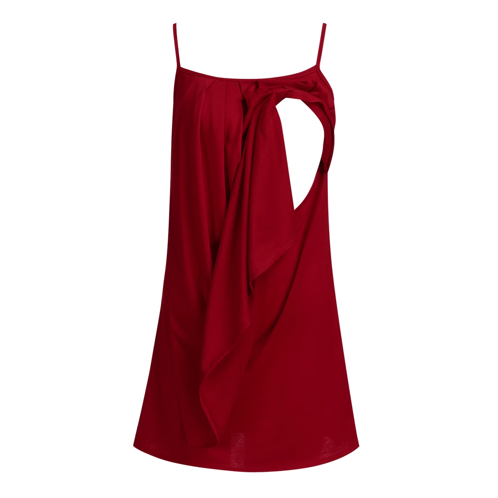 4 Colors Postpartum Nursing Sleeveless Maternity T Shirt