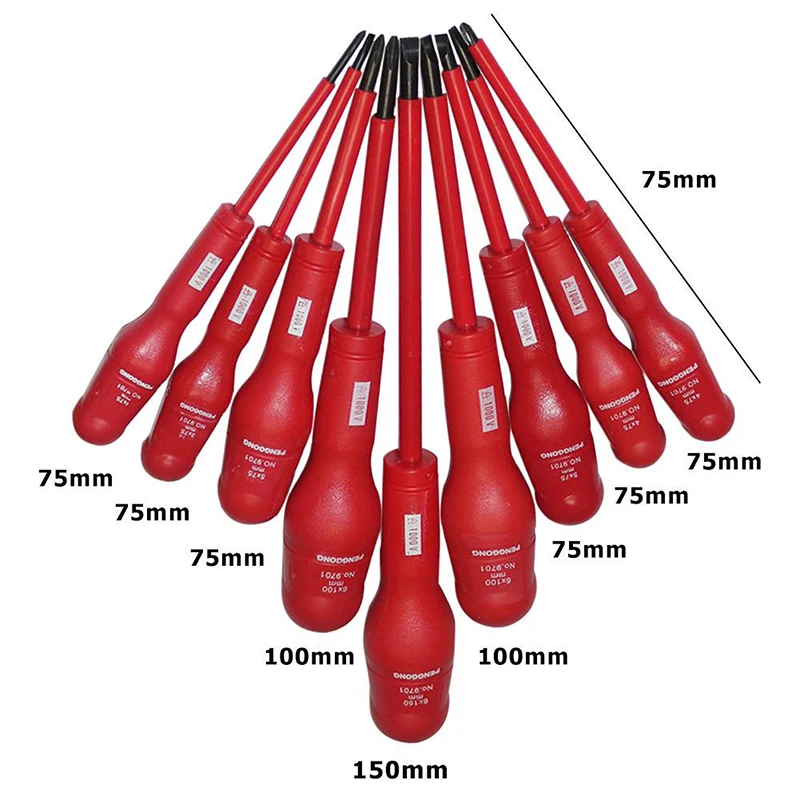 Set De 9 Tournevis Magnétiques - Poignée Confort, Robuste, Pour Travaux DIY Et Pro