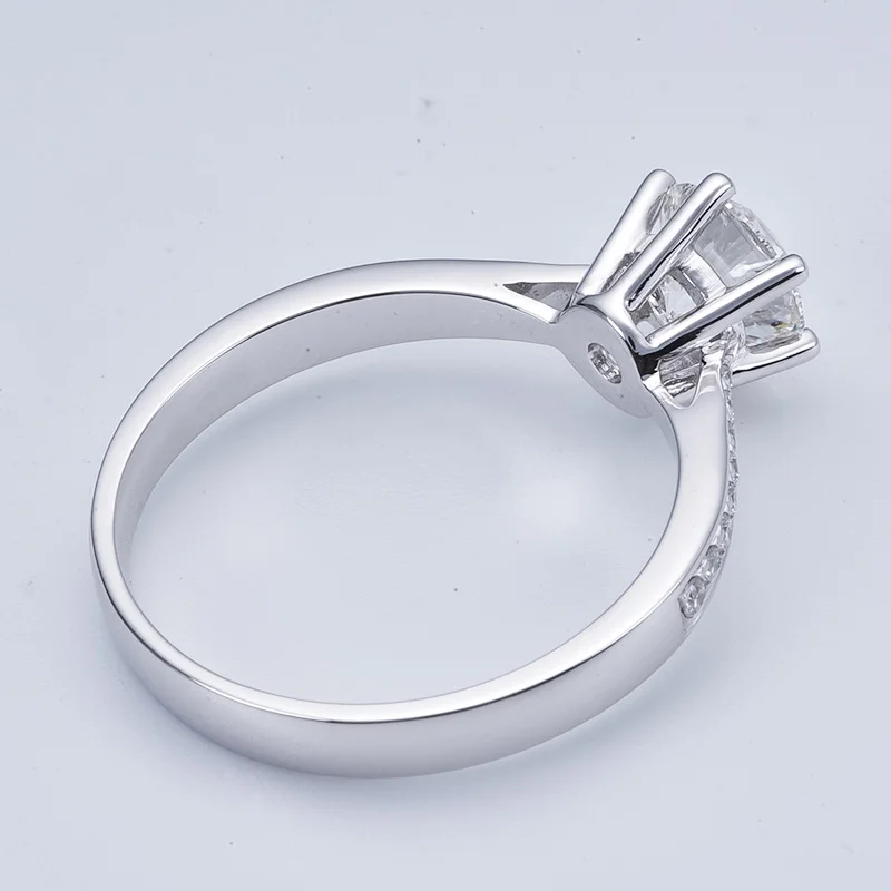 Классическое бриллиантовое серебряное кольцо 1 карат 2 карата 3 однорядное с