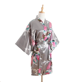 

Floral Robe Faux Silk Kimono Wedding Robes Negligee Dressing Gowns For Women Sleepwear Kimono nuisete femme sexy