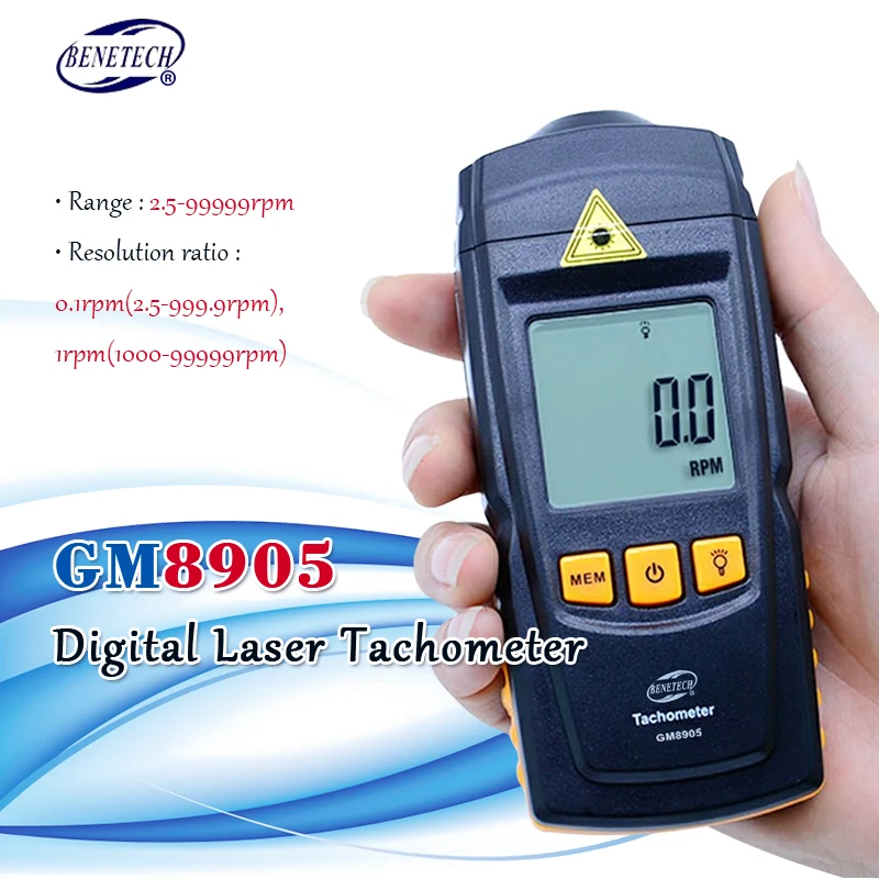 Цифровой тахометр GM8905 2 5 99999rmp ручной с ЖК дисплеем Бесконтактный об/мин Тач метр