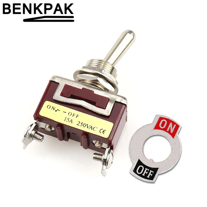 12 мм тумблер ВКЛ-ВЫКЛ, 2 контакта - Цвет: Fixed Screw Pin