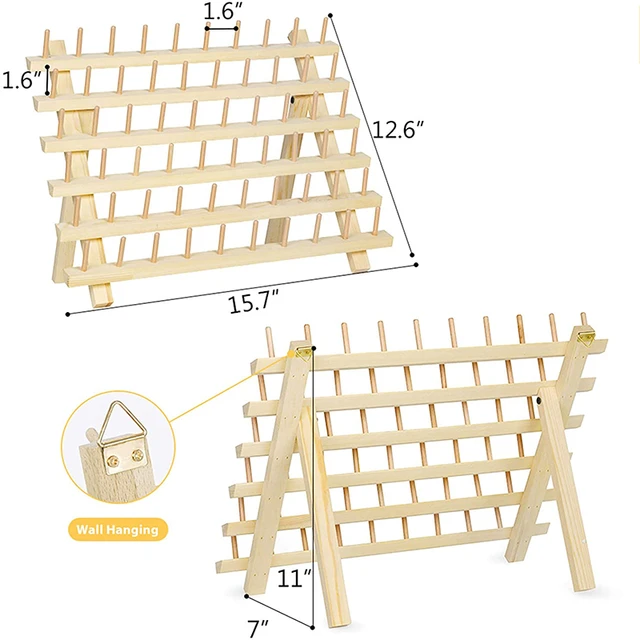 120 Spools Wood Thread Rack Spool Sewing Organizer Thread Tailor Rack  Premium Beechwood Thread Rack Spool