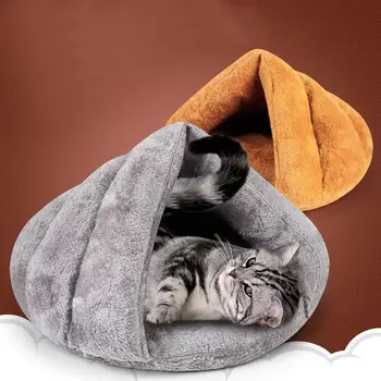 

Pet Dog Thicken Beds Mats Pads Solid Sleeping Bag Winter Warm Cave Igloo Basket House Kitten Soft Cozy Indoor Cushion Kennel