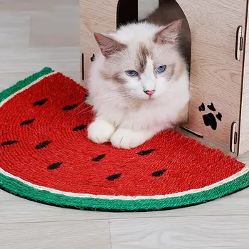 

Cute Watermelon Pet Cat Sisal Scratch-resistant Scratching Board Blanket Mat Toy 2020