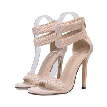 

Women's sandals with thin heel and high heel ribbon waterproof table