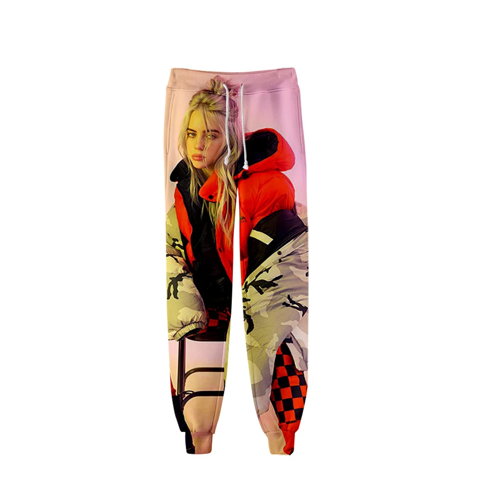 Поп-Певец Billie EIlish 3D спортивные штаны женские/мужские брюки 3D печать Billie EIlish2019 мировой лидер продаж повседневные брюки