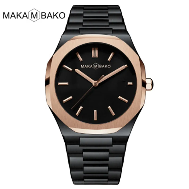 

Fashion Gold Black Watch Men Top Brand Luxury Ultra Thin Quartz Waterproof Wristwatches Men Full Steel Simple Clock 2019