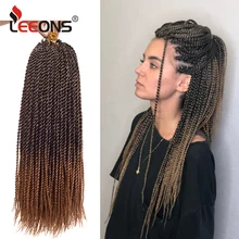 Leeons 18 дюймов дешевые Сенегальские твист небольшой крючком плетение волос Синтетические Омбре фиолетовые волосы Прямая поставка