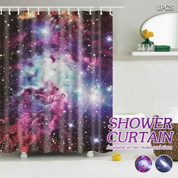 

Waterproof Sky Curtain Shower Curtain Luxurious Starry Sky Bathroom Galaxy 3D Theme Set