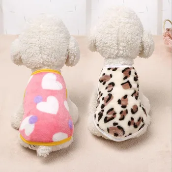 

New Pet Vest Dog Clothes Winter Warm Cat Jacket Coat Puppy Hoodies For Small Medium Dogs Leopard Dropshipping